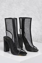 Forever21 Sheer Mesh Cutout Boots