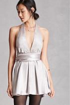 Forever21 Women's  Silver Selfie Leslie Satin Dress
