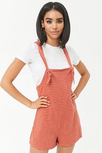 Forever21 Striped Cross-back Romper