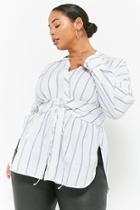 Forever21 Plus Size Lace-up Stripe Shirt