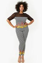 Forever21 Plus Size Checkered Flame Leggings