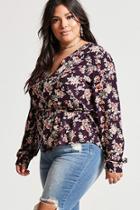 Forever21 Plus Size Belted Floral Shirt