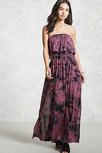 Forever21 Tie-dye Flounce Maxi Dress