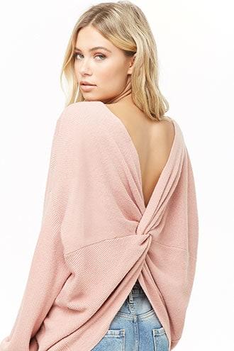 Forever21 Twist-back Knit Sweater