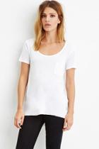 Forever21 Contemporary Raw Cut Pocket Tee