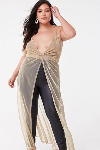Forever21 Plus Size Sheer Metallic Mesh Tunic
