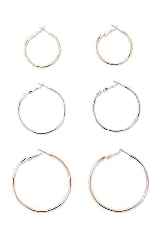 Forever21 Tri-tone Hoop Earring Set