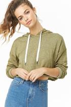 Forever21 Cropped Oil Wash Hooded Pullover