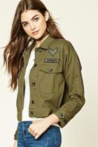 Forever21 Boxy Army Patch Jacket