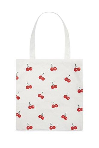 Forever21 Cherry Print Canvas Tote Bag