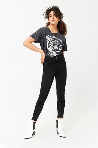 Forever21 Lace-up Back Skinny Jeans