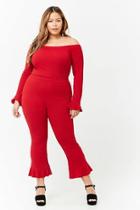 Forever21 Plus Size Ribbed Knit Ruffle Pants