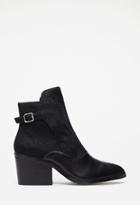 Forever21 Buckled Ponyhair Leather Booties