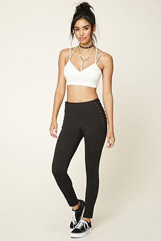 Love21 Women's  Contemporary Lace-up Leggings