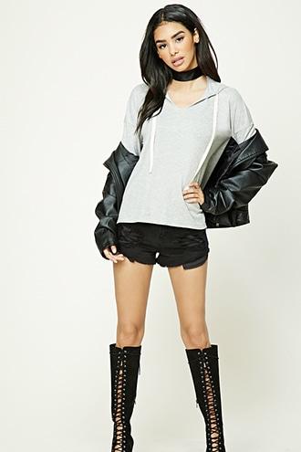 Forever21 High-low Hooded Top