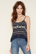 Forever21 Women's  Floral Crochet-hem Cami