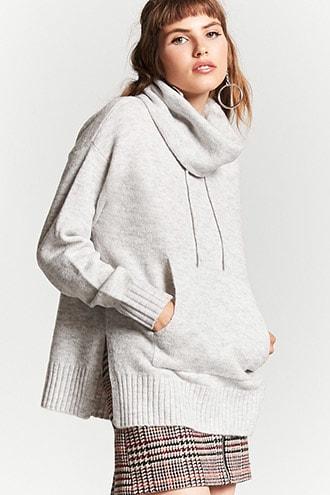 Forever21 Cowl Neck Drawstring Sweater