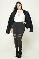 Forever21 Plus Size Mesh Insert Leggings