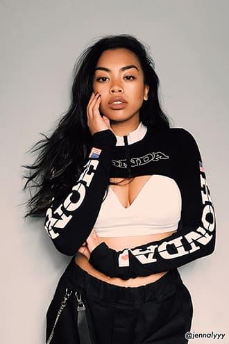 Forever21 Mock Neck Honda Crop Top