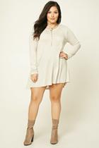 Forever21 Plus Women's  Oatmeal Plus Size Trapeze Top