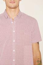 21 Men Men's  Checkered Geo Print Shirt