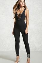 Forever21 Plunging Lace-up Jumpsuit
