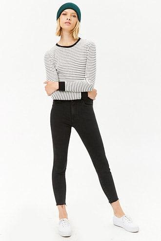 Forever21 Frayed Hem Ankle Jeans