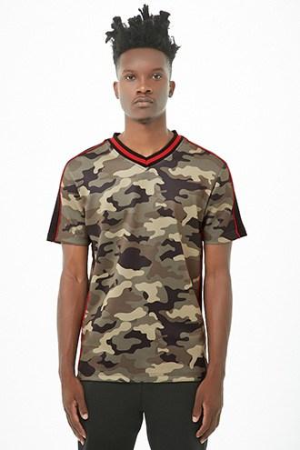 Forever21 Trill Nation Striped-trim Camo Tee