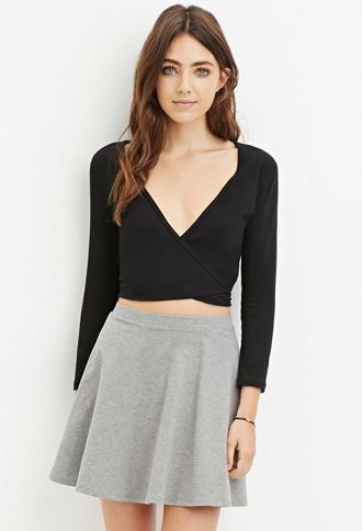 Forever21 Tie-front Wrap Crop Top