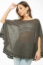 Forever21 Sheer Ruffle-hem Poncho