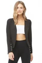 Forever21 Faux Pearl-cuff Open-front Blazer
