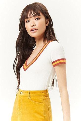 Forever21 Sweater-knit Varsity Striped Top