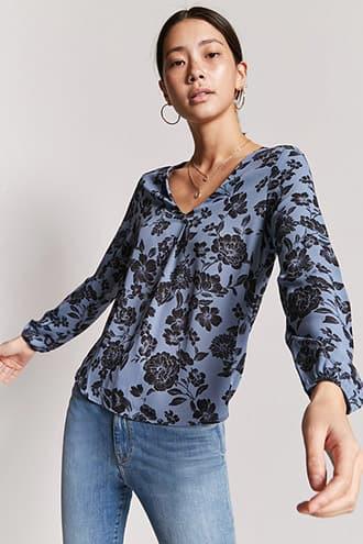Forever21 Crepe Floral Print Top