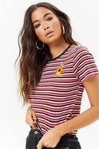 Forever21 Winnie The Pooh Patch Striped Tee