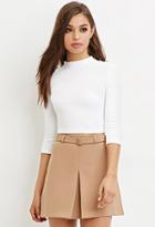 Forever21 Women's  Ivory Cutout-back Crop Top