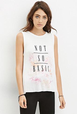 Forever21 Not So Basic Graphic Tank