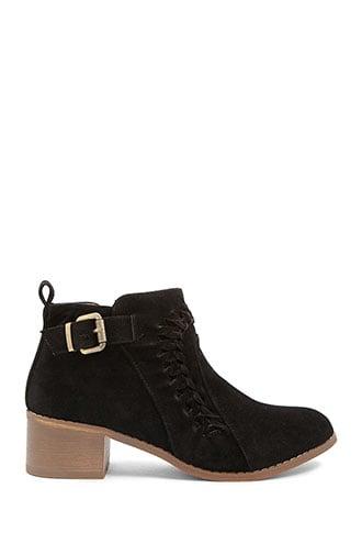 Forever21 Braided Faux Suede Booties