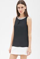 Forever21 Faux Pearl Chiffon Top