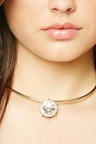Forever21 Gold & Clear Faux Gem Collar Necklace