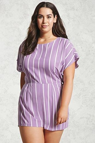 Forever21 Plus Size Striped Romper