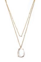 Forever21 White & Gold Faux Stone Necklace