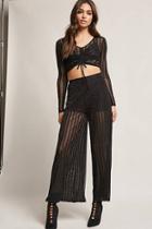 Forever21 Sheer Shadow Stripe Palazzo Pants