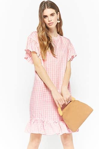Forever21 Gingham Ruffle Trim Dress