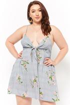 Forever21 Plus Size Floral Plaid Print Mini Dress