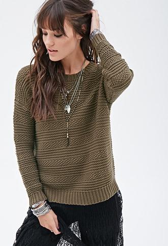 Forever21 Dropped-sleeve Textured Sweater