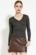 Forever21 Women's  Charcoal V-neck Sweater