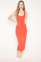 Forever21 Plus Women's  Tomato Bodycon Midi Dress
