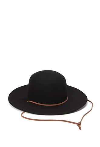 Forever21 Wide-brim Wool Hat (black/camel)