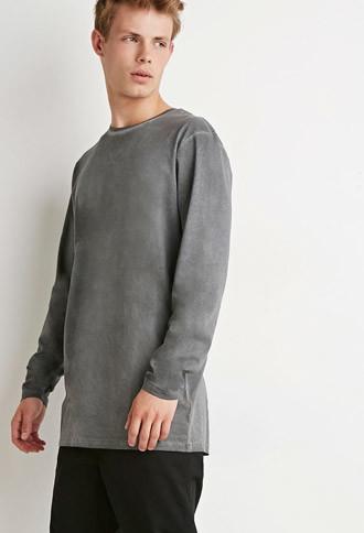 21 Men Men's  Faded Longline Tee (black)