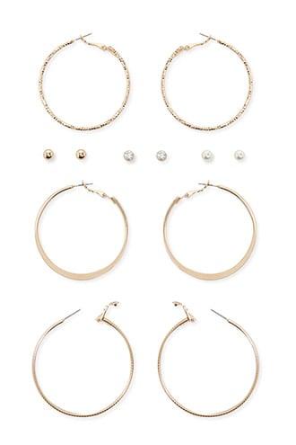 Forever21 Assorted Stud And Hoop Earring Set